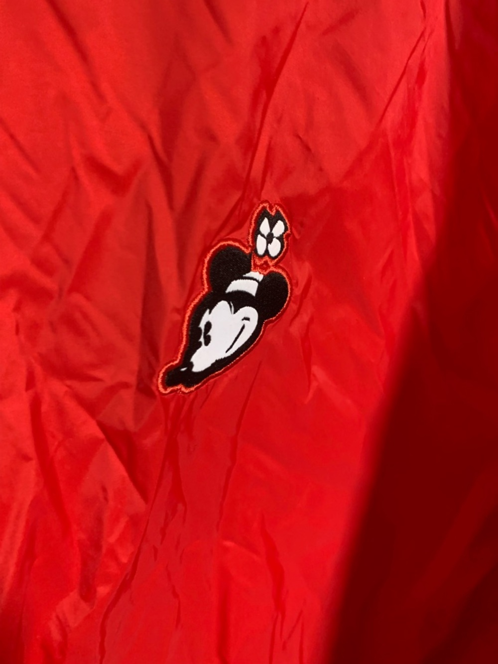 Disney Reversible Puffer Jacket Black & White Mini Mouse Red XL Vacation Casual - Picture 10 of 11